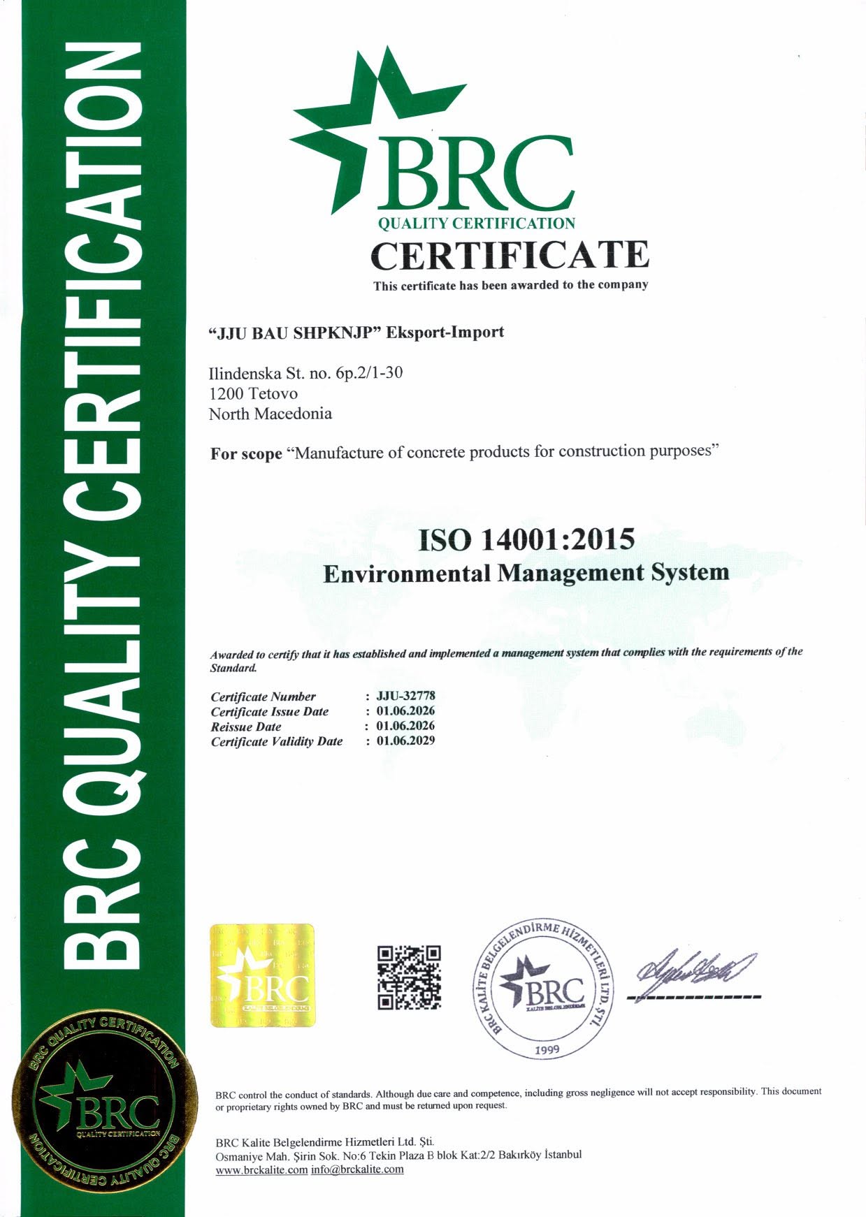 ISO Certificate